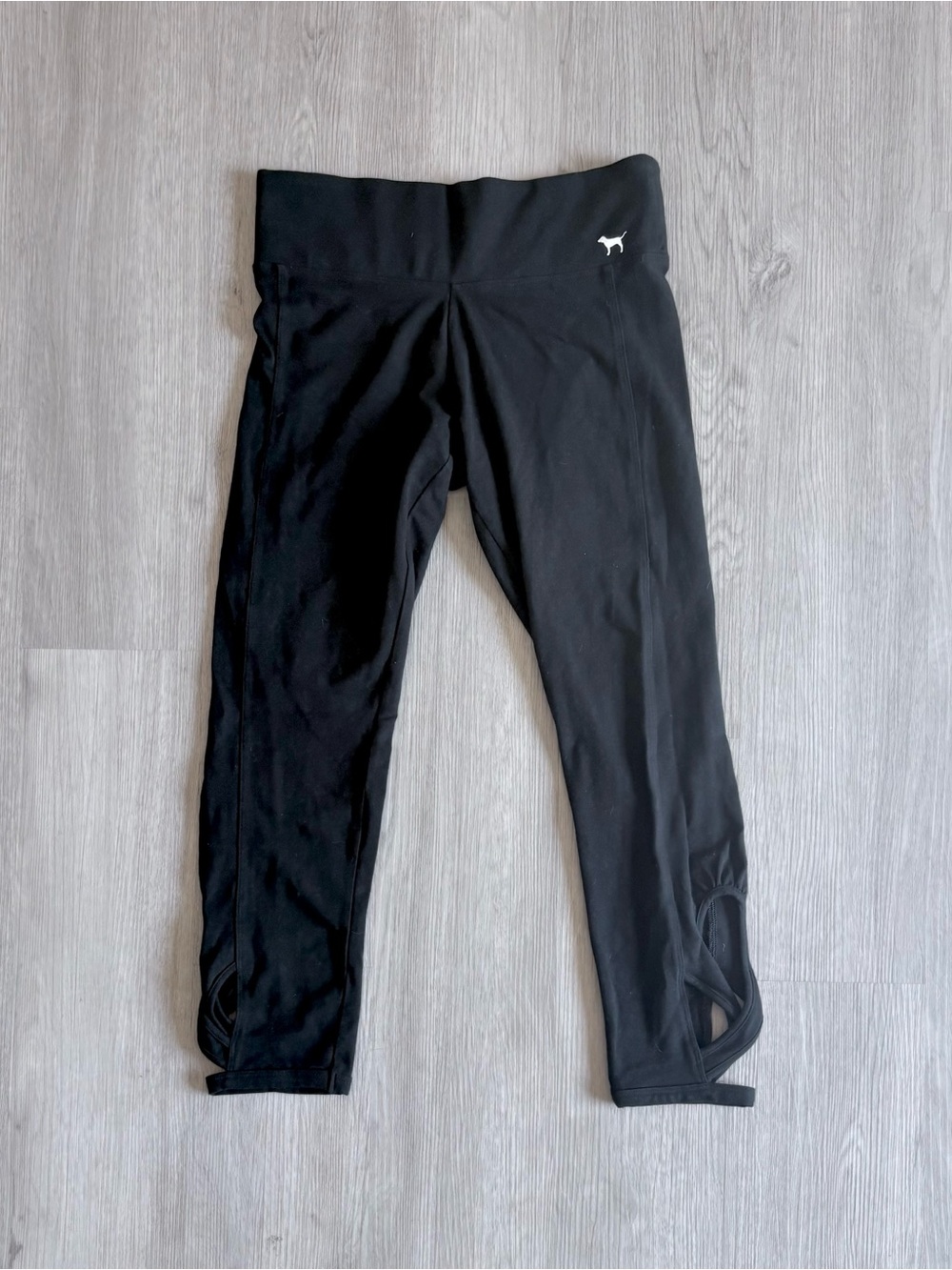 PINK Black Cropped Leggings- Size S